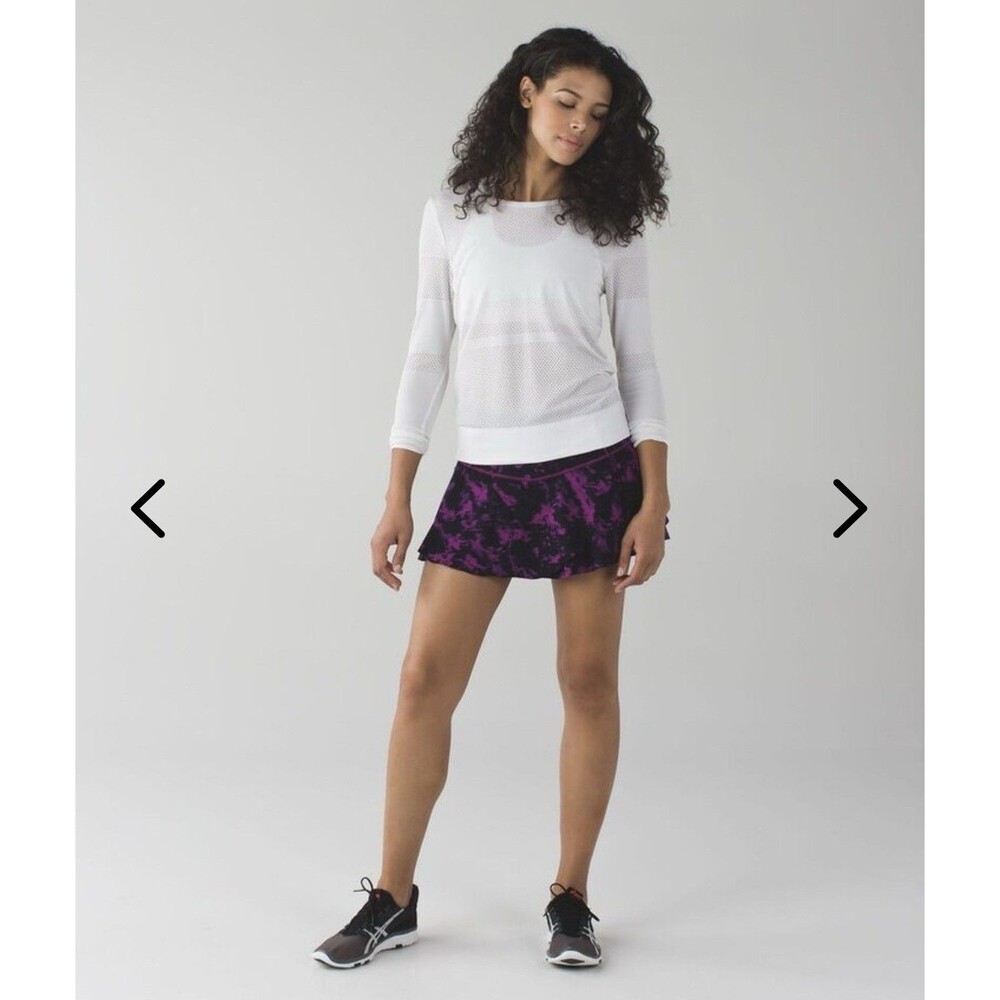 Lululemon Hit Your Stride Skirt Breezie Regal Plum Black Size 4 Skort Running